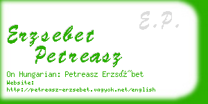 erzsebet petreasz business card